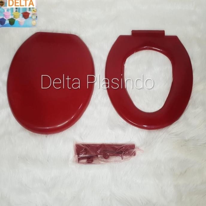 Toilet Cover Tutup Closet Duduk Warna Merah Maroon
