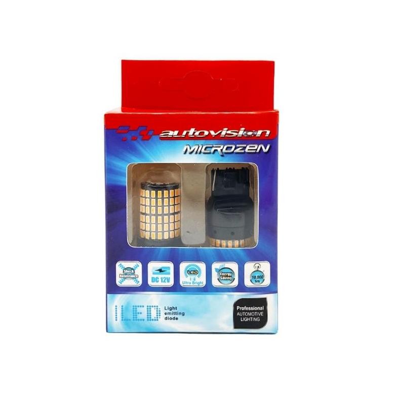 PROMO LED T20 Sein Autovision 144 SMD No Hyper Flash Yellow.