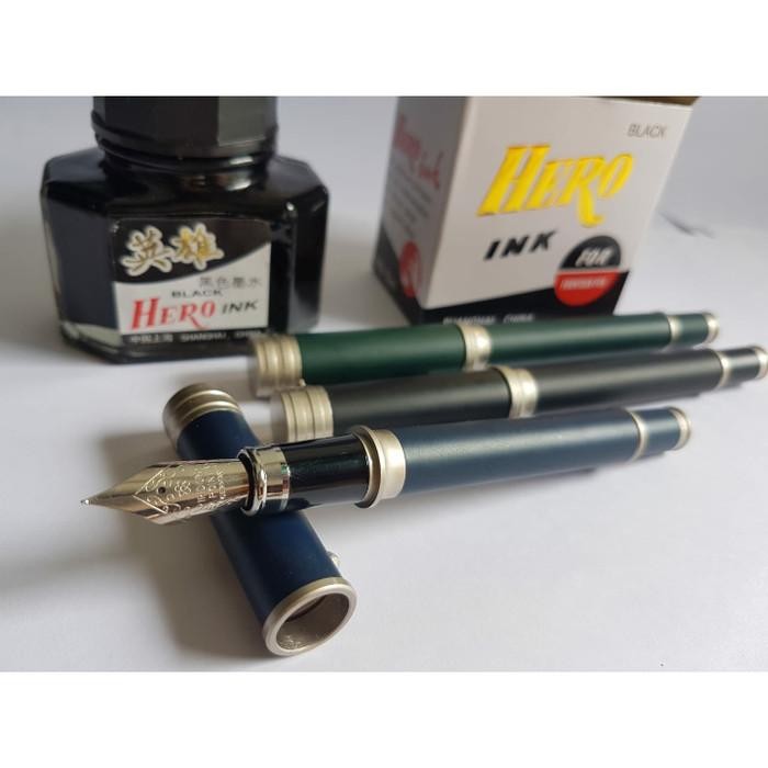 

Paket Murah..Fountain pen iridium Jumbo + Tinta Hero INK.Pena Isi. Original