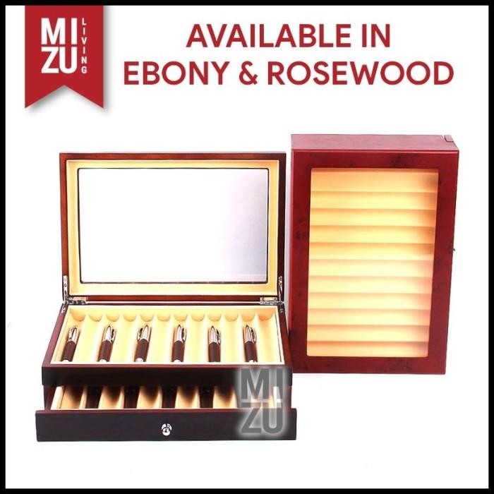 

NEW! MIZU ZEITAKU 23 Fountain Pen Clear Display Case Wooden Box Original