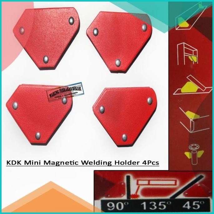 

KDK Set 4Pcs Siku Sudut Magnet 2" Besi Las 1 Set Lengkap Mini - 2 Inc