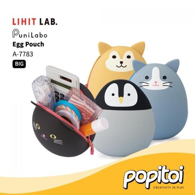 

TERMURAH - Lihit Lab A-7783 A-7782 Punilabo Silicone Egg Pouch Dompet Koin Animal