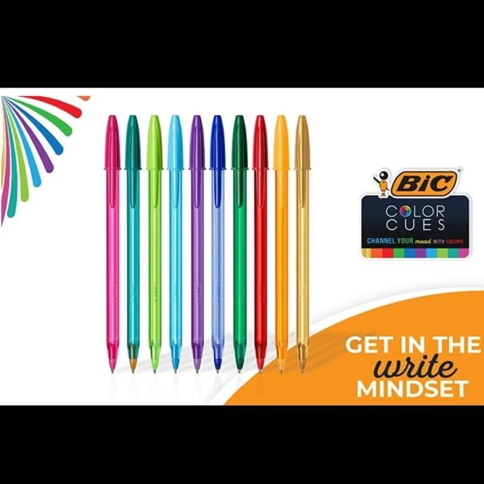 

BEBAS ONGKIR - Bic Color Cues Color Ballpoint Pens 1.2 mm Set of 10