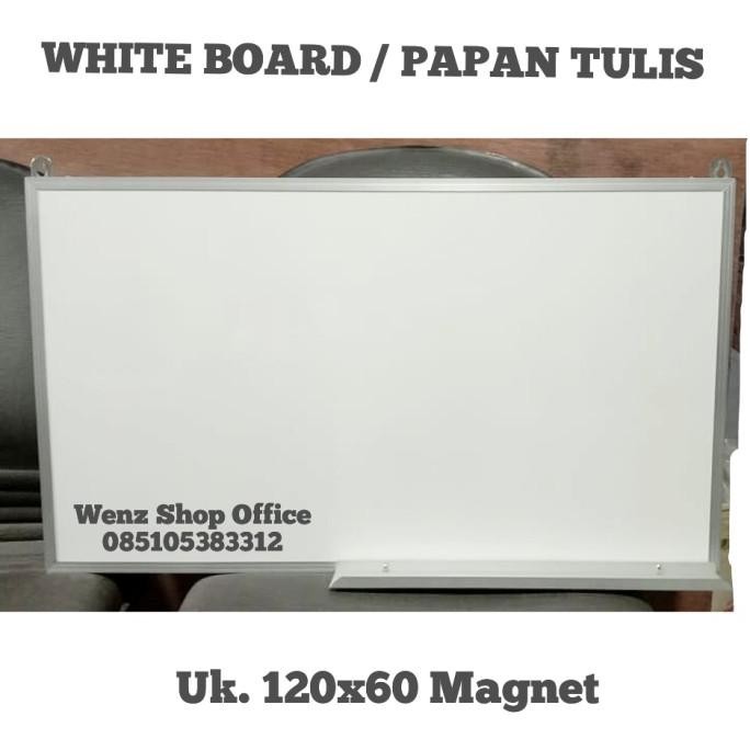 

TERBARU - Papan tulis 120x60 magnet gantung whiteboard gantung