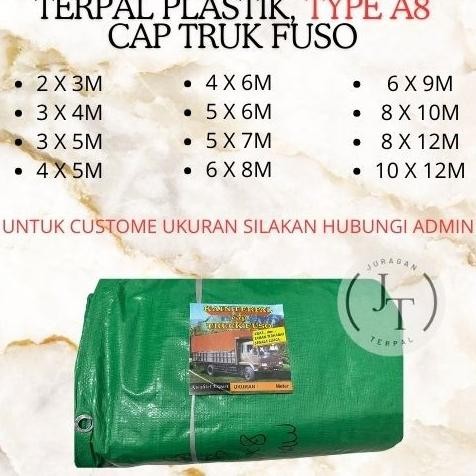 NEW TERPAL PLASTIK TERMURAH TYPE A8 CAP TRUK FUSO BISA CUSTOME UKURAN