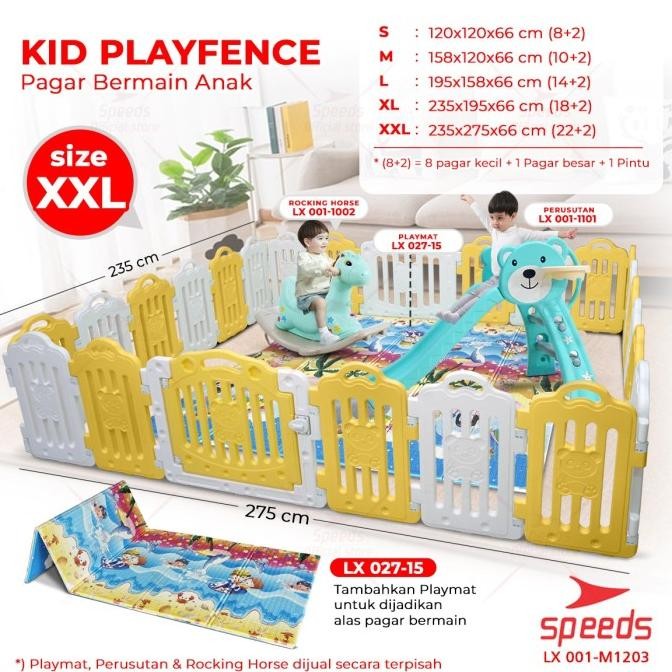 SPEEDS Pagar Bayi Playfence Mainan Anak Pagar Anak Babyfence 001-1203