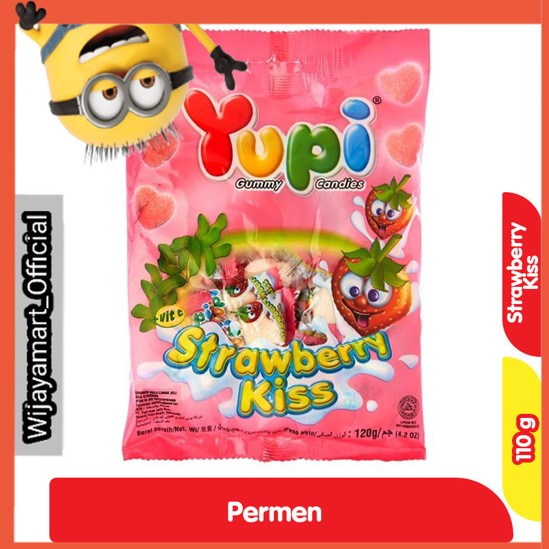 

Yupi Gummy Candies Stroberi Kiss 110 g