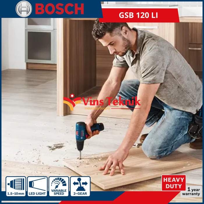 Mesin Bor Baterai 12V Cordless Impact Drill Gsb120Li Bosch Gsb 120 Li