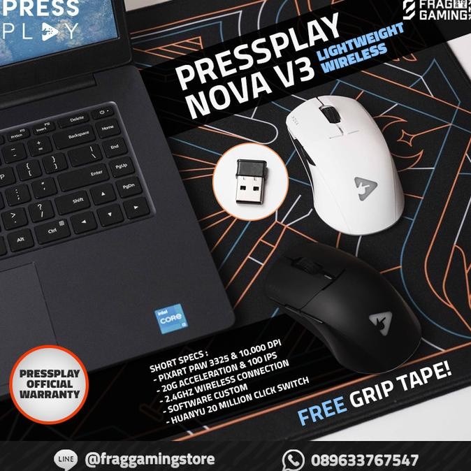 PressPlay Nova V3 / Pressplay Ultralight Wireless - Gaming Mouse PS88