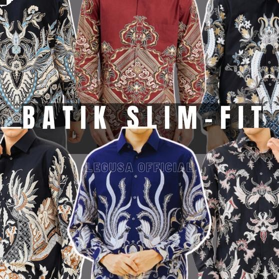 Kemeja Alisan Batik Lengan Panjang Slim-Fit
