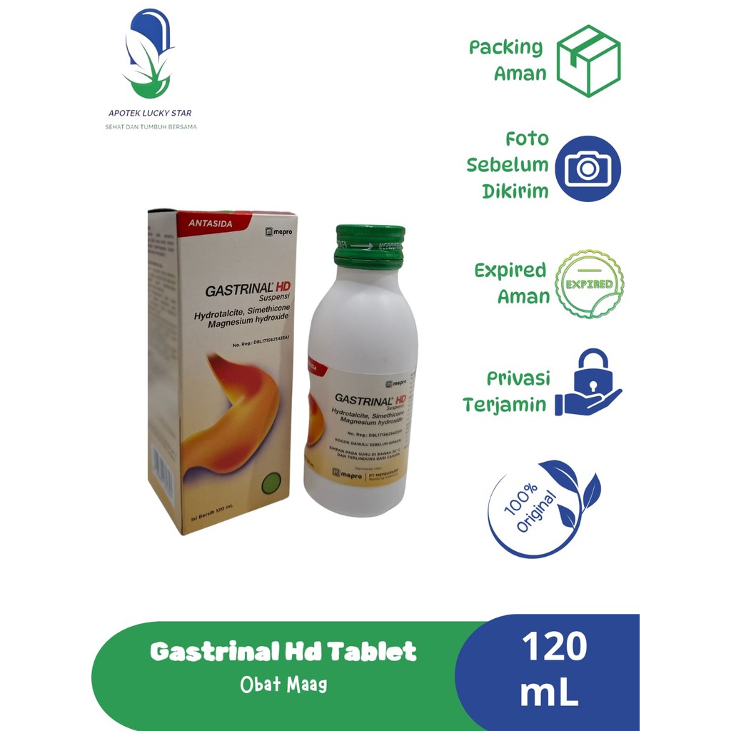 GASTRINAL HD SYRUP 120 ML - Obat Asam Lambung Maag Kembung Nyeri Perut