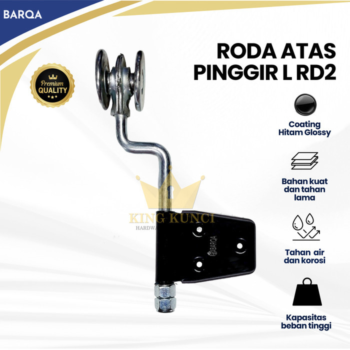 Roda atas pinggir L roda 2 hitam pintu garasi sliding kayu alumnium BARQA komponen pintu garasi slid