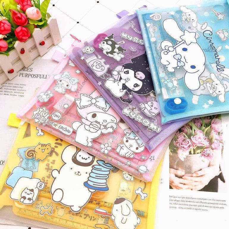

d-54 Kotak Pensil Set Sanrio Stationery Set Alat Tulis Karakter Kuromi Cinnamaroll Penggaris Pensil Termurah