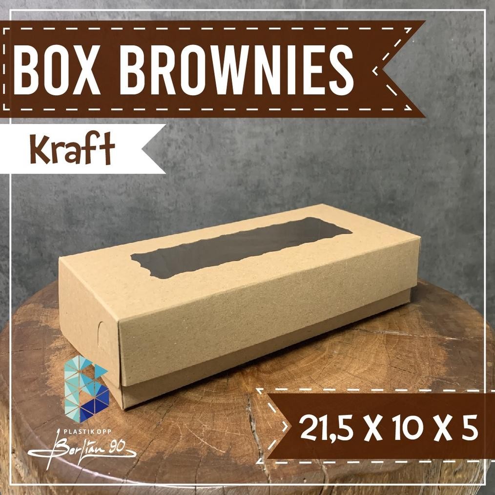 

TERMURAH Dus Brownies 21,5x10x5 isi 50 pcs Box Brownies Jendela Kemasan Brownies Dus kue uk-75