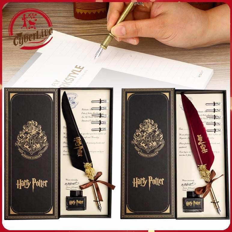 

ew-45 Feather Quill Dip Pen Bulu Harry Potter Pena Kaligrafi Set Lengkap Dengan 6 Steel Nibs 1 Ink Tinta Termurah