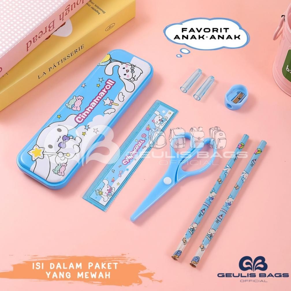 

Hot Sale GEULIS BAGS Studen Set Alat Tulis Sekolah Karakter Kuromi Cinamonrol My Melody 7 In 1 Terlaris