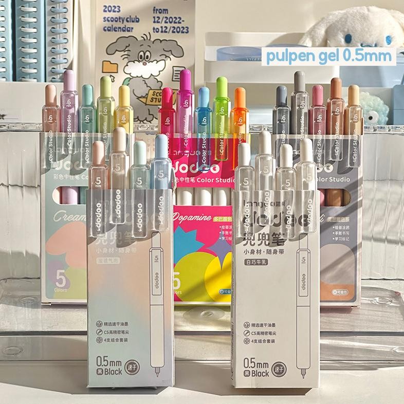 

sd-46 Winzige 16 Colors Pulpen gel 0.5mm pena mekanik lucu warna warni aesthetic gel pens hitam morandi cream dopamine color Journal Marker Pen Alat Tulis Murah