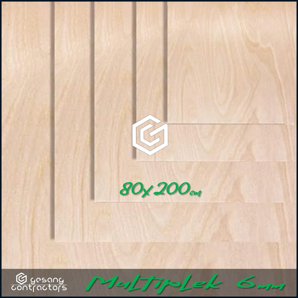 Triplek 6mm 80x200 cm ISI 2 LEMBAR ( Multiplek 6mm | 6 mm | 80x200cm | 200x80cm | 200x80 cm )