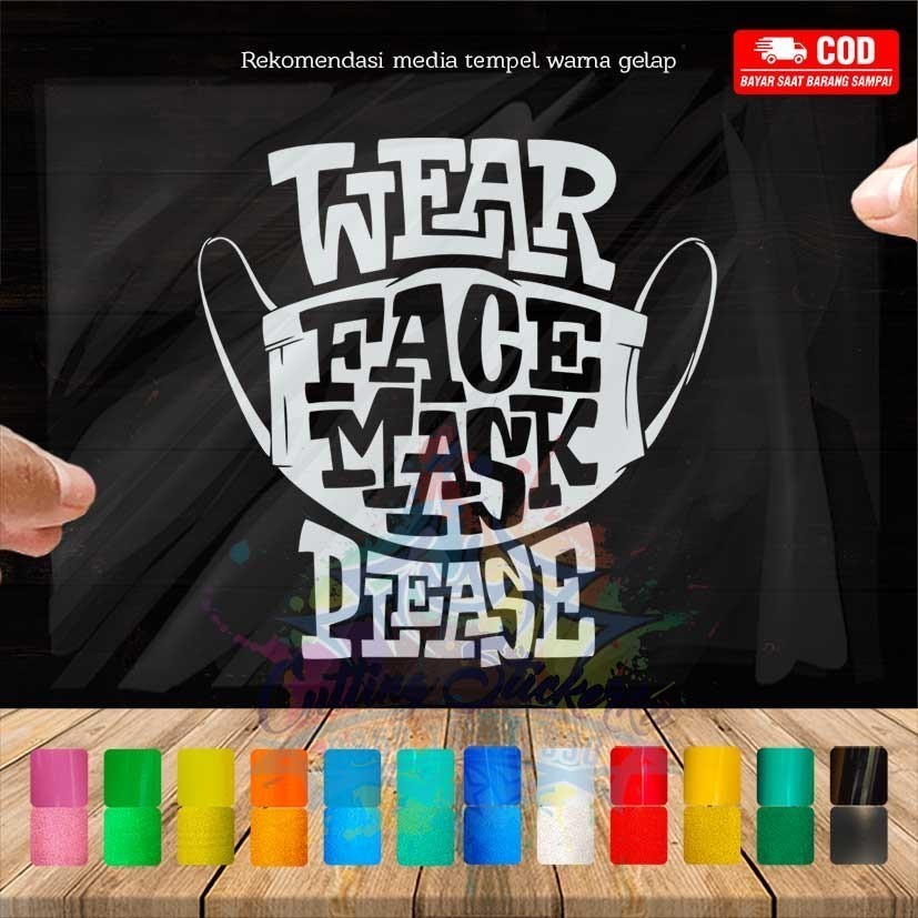 Cutting Stiker Face Mask Variasi Motor Mobil Sticker Masker Timbul Keren Nyala Dasbor Spakbor Visor 