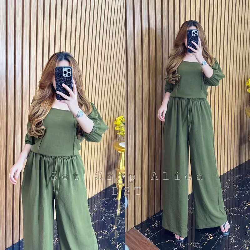 Satu Stel Celana Outfit Korean Style Baju Dan Clana Kekinian Satu Set Baju Setelan Wnita Dewasa Outf