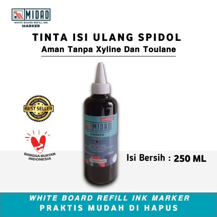 

TINTA SPIDOL WHITEBOARD MIDAD REFILL TINTA SPIDOL 250 ML