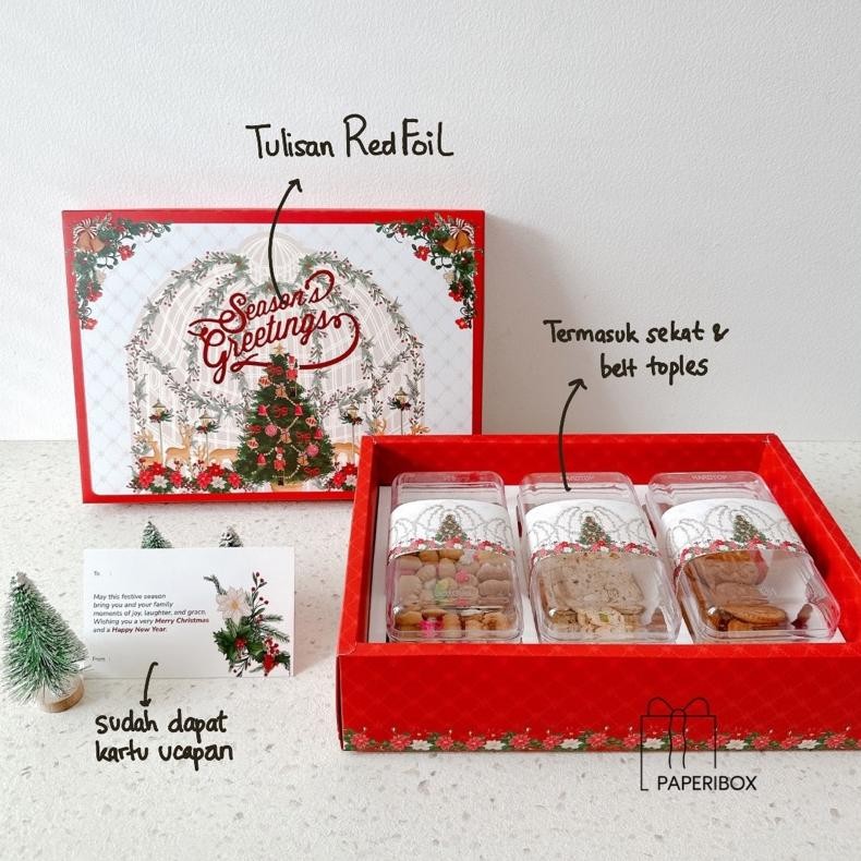 

BISACOD (Isi 5 Pcs) Box Jolly | Kotak Kue Kering Natal | Dus Natal Toples 901 toples panjang Or42