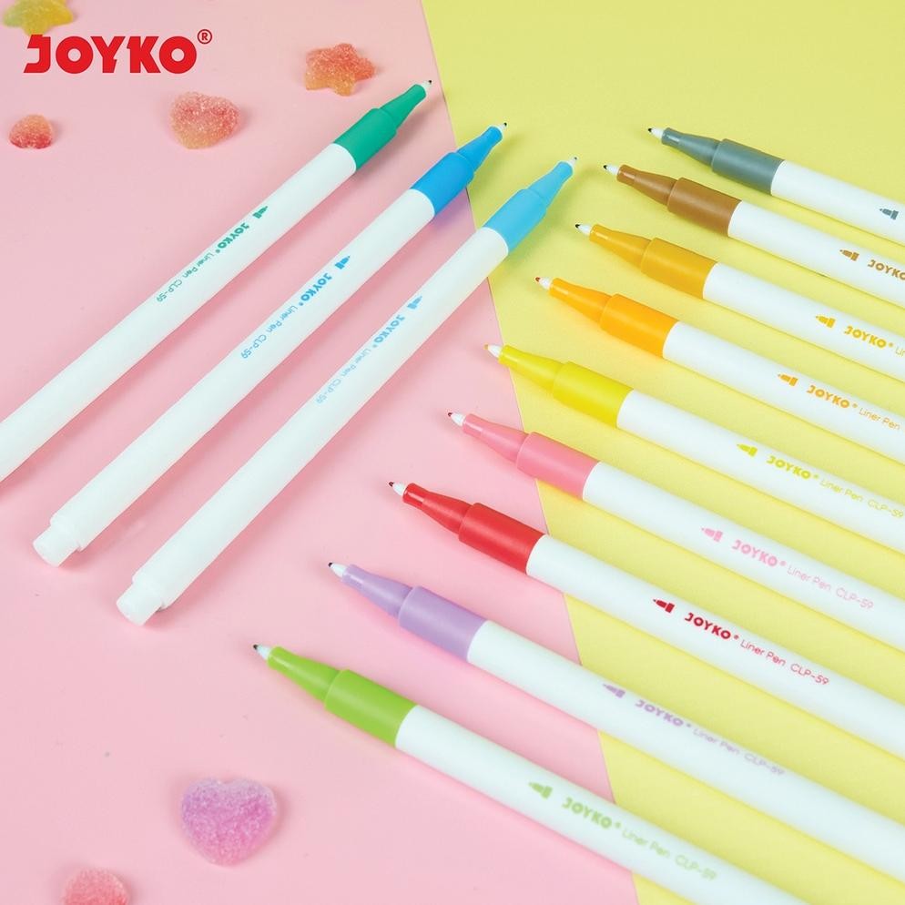 

rt-69 Pena Liner Pen Pulpen Warna Joyko CLP-59-12 Warna Berkualitas