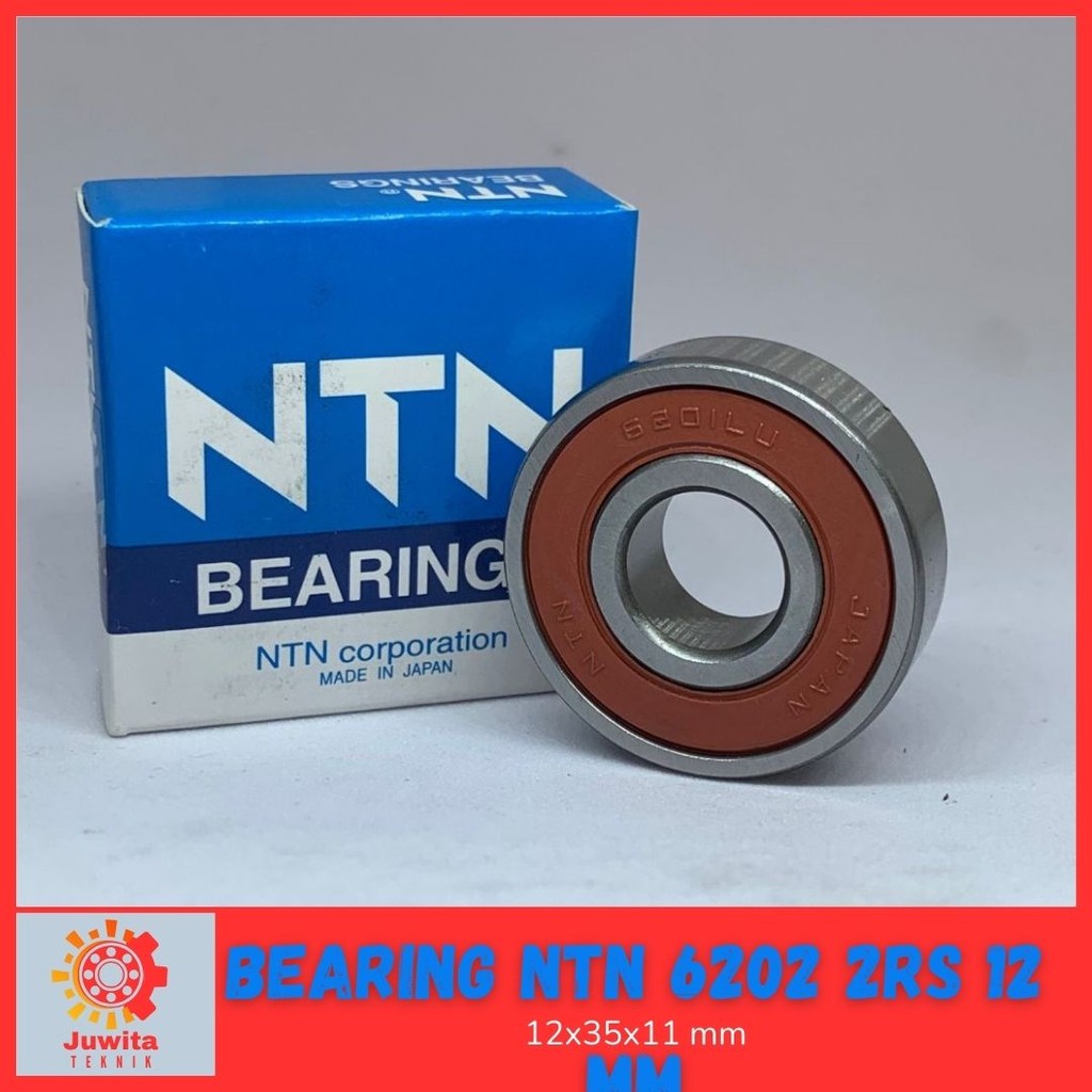 Bearing Lahar NTN 6202 2RS 12 MM Japan Laher Klaher Tutup Karet Dua Sisi