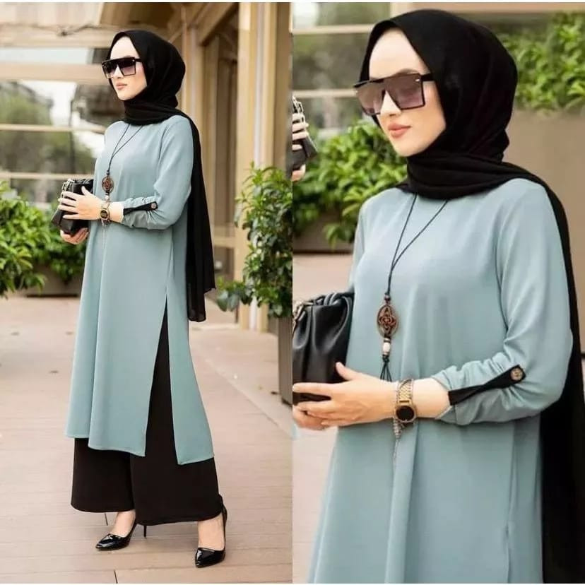 Tunil Import Premium Tunic Lngn Pnjang Atasan Wanita Muslim Terbaru 2024 Kemeja Tunik Remaja Bj Kond