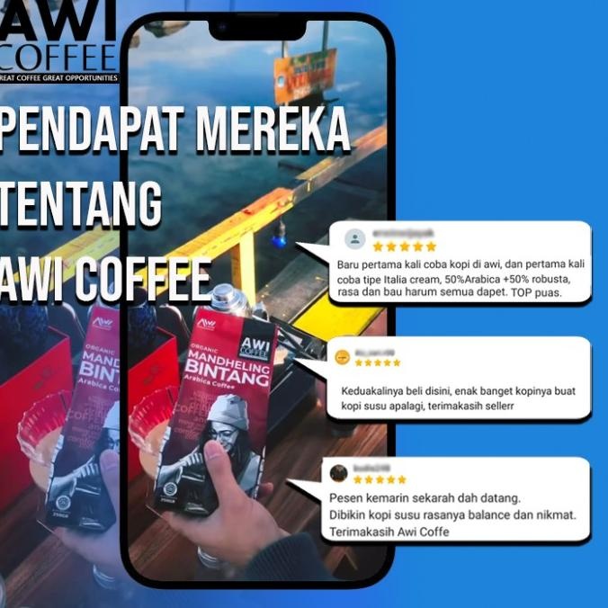 

Terlaris Awi Coffee Kopi Sumatera Arabica Grade 1 1Kg | Roasted Coffee Beans Ready Stok