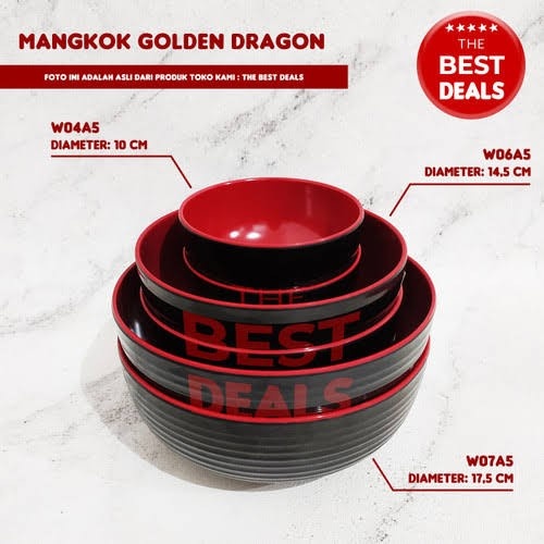 ,,,,,,,] Mangkok Jumbo Besar Lebar Saji Nasi Mie Ramen Jepang Golden Dragon 7"