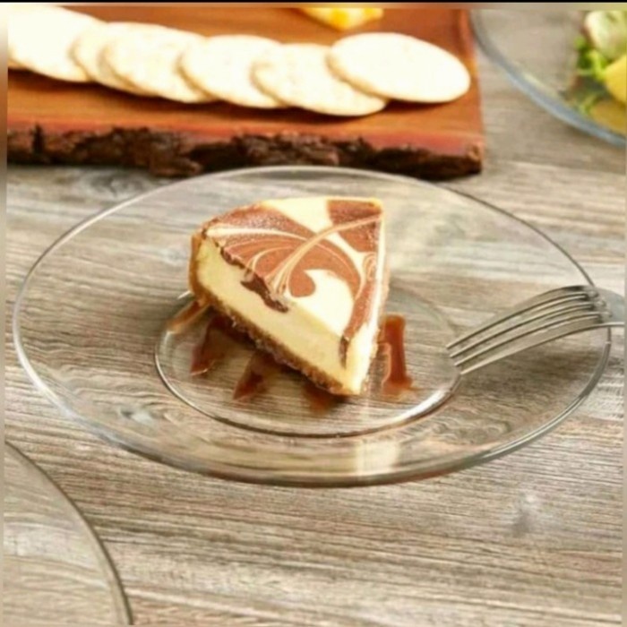 {{{{}}] Piring Kecil Kaca Beling Bening Tatak Gelas Saji Sayur Kue Dessert