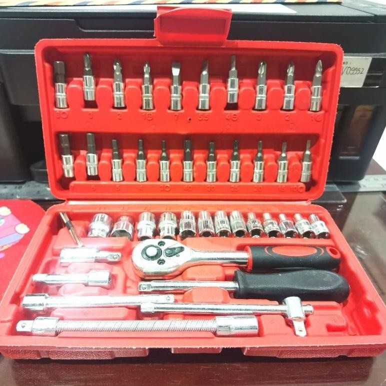 Spesial Obeng Set 46 Pcs / Kunci Shock 46 Pcs / Set Kunci Shock Obeng Bengkel Garansi