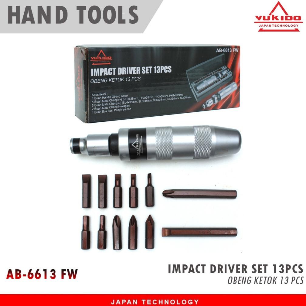 Diskon Yukido Obeng Ketok 13 Pcs Gagang Besi Getok Handle Karet Set 7Pcs - Impact Driver Perkakas To