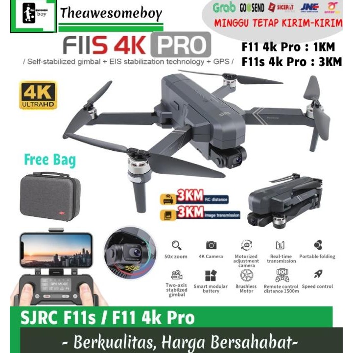 Sjrc F11 4K Pro Gps Drone Folding 5G Wifi Pfv Camera 2 Axys Gimbal Murah