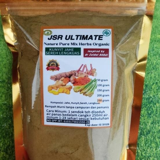 

Jsr Kunyit Sereh Lengkuas Jahe Organik Ultimate Platinum 250 Gram