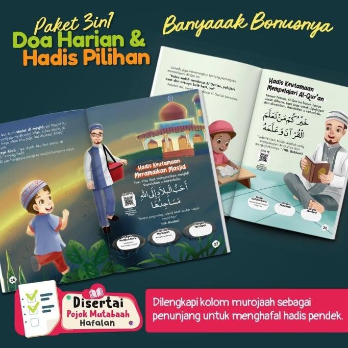 

Buku Islami Anak Aku hafal doa dan hadis pilihan isi 3 buku audio doa PNK