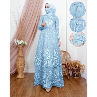Gamis Baju Brukat Couple Maxy Set Khimar Gmis Panjang Drs Idulfitri Gamess 2In1 Pakaian Games Kondan