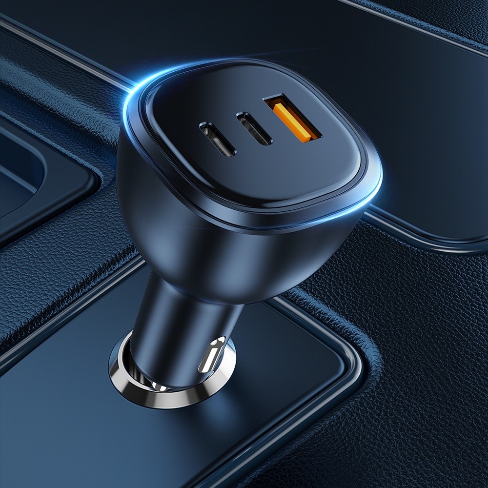 Pengisi Daya Mobil USB C 165W Pengisian Cepat, PD 140W/PPS 45W 30W 18W Pengisi Daya Mobil Super Peng