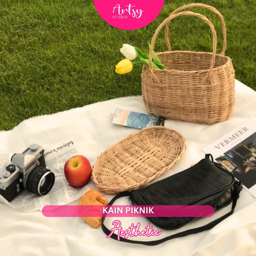 TERMURAH ARTSY STUDIO Tikar Piknik Kain Kanvas Alas Piknik Background Foto Vintage lea