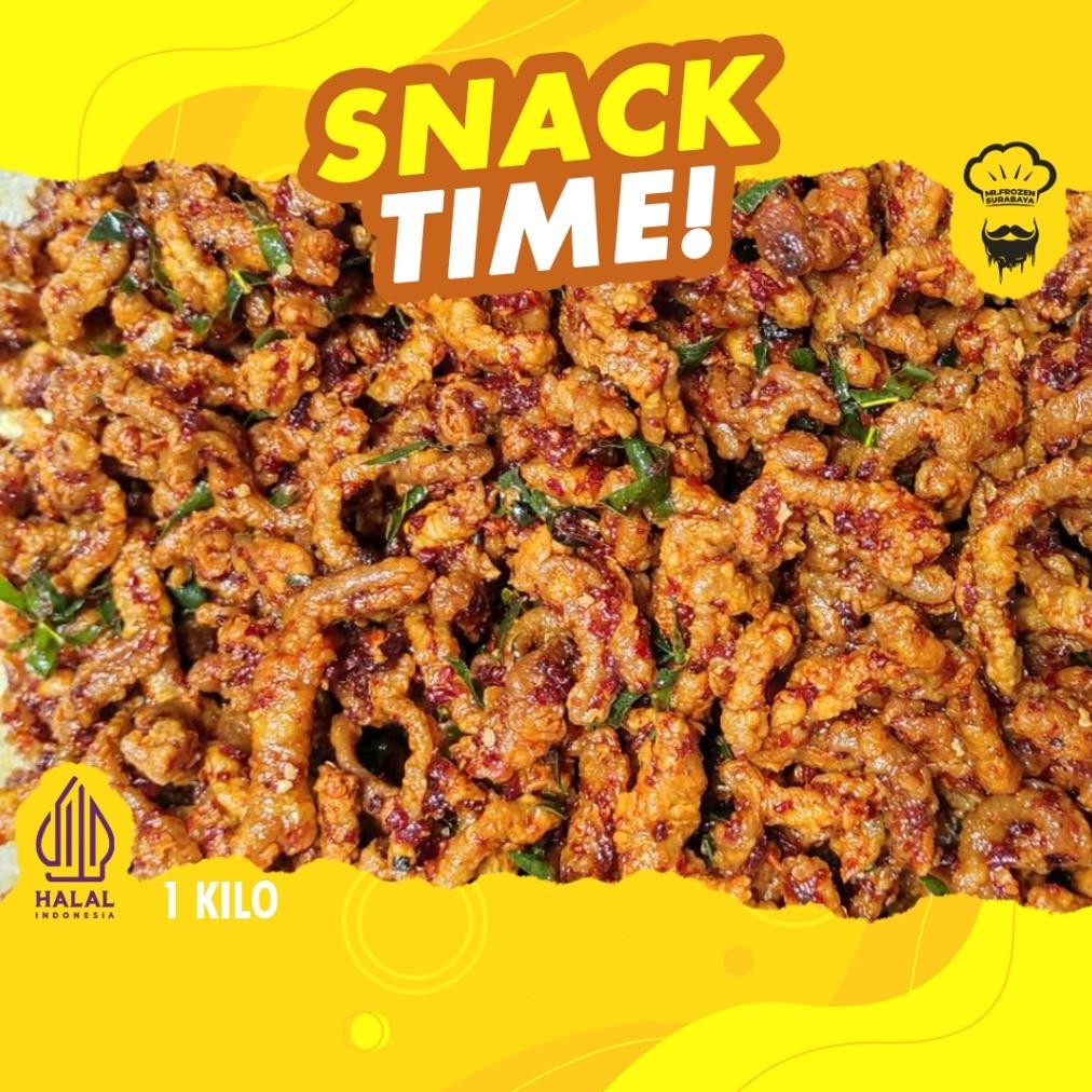 

Ori [1 Kilo] Keripik Usus Krispy Kemasan Bumbu Basah Pedas Daun Jeruk Free Pack Kardus Dan Bublewrap High Quality