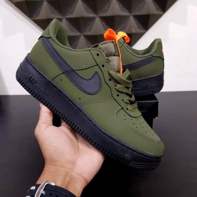 Sepatu Sneakers Dewasa - Nike Af1 Olive - Sepatu Pria Uk 36-44 Ramahmart7