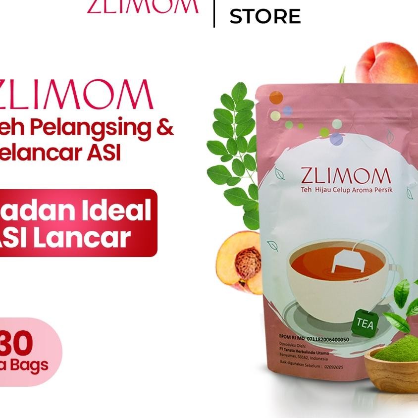 

Zlimom Teh Hijau Celup Aroma Persik 30 Kantong Teh