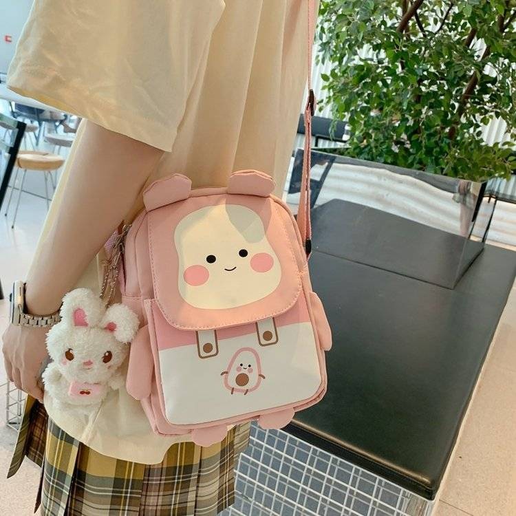 Tas Selempang Anak Perempuan, Tas Mini Anak Perempuan Gaya Jepang Imut Baru Lucu Tas Bahu Modis