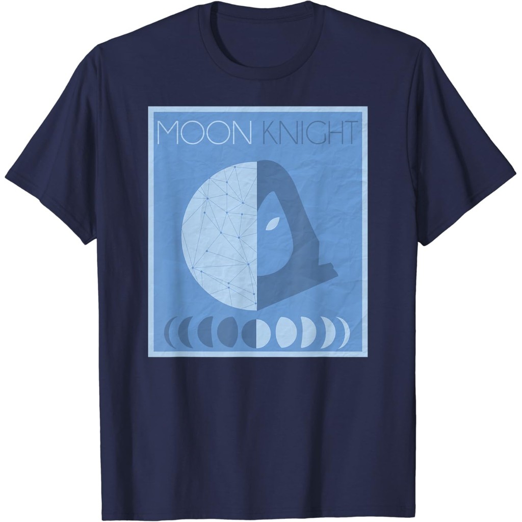 Kaos katun pria hitam Marvel Moon Knight Constellation Mask Graphic T-Shirt T-Shirt Kaos putih Pengi