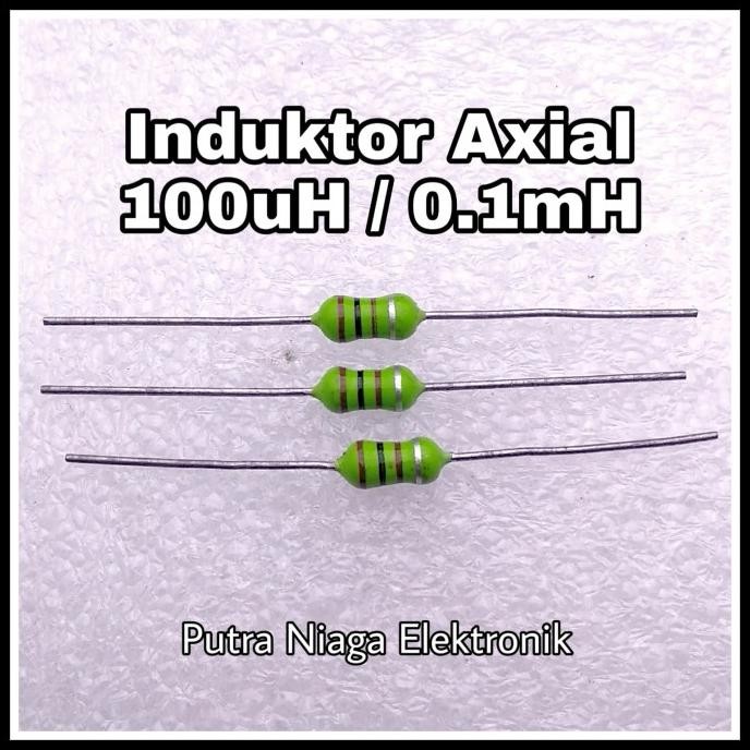 Baru (5) Induktor Axial 100uH / 0.1mH Lilitan / Inductor putr4n Berkualitas