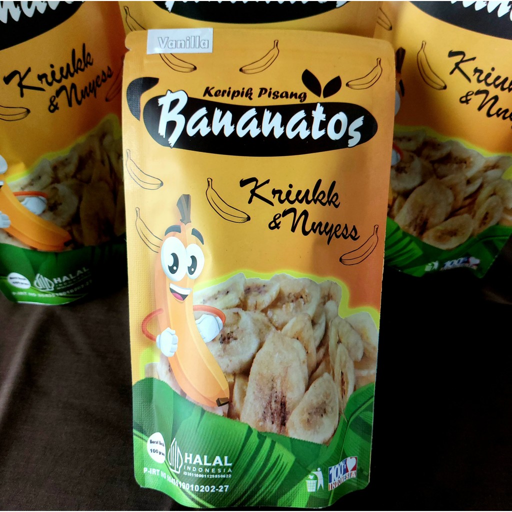 

Keripik Pisang Bananatos Vanilla | Banana Chips Vanilla | Snack Renyah Rasa Vanilla | 100 g