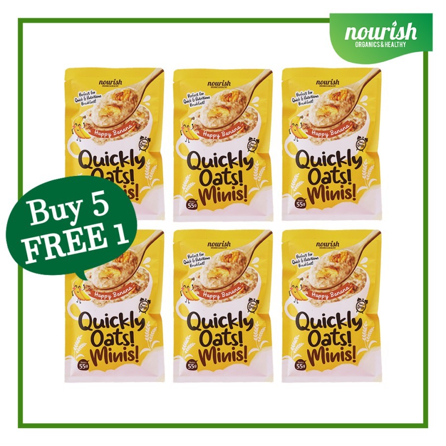 

Nafariz724 Buy 5 Get 1 Free Quickly Oats! Minis! T Oatmeal Happy Banana