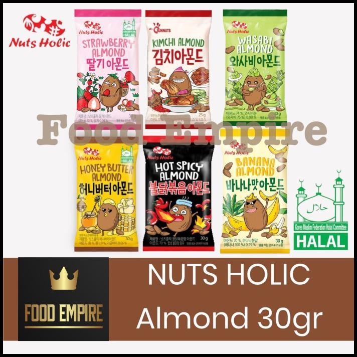 

( 30 Gr ) Nuts Holic Honey Butter Almond | Snack Kacang Almond Korea