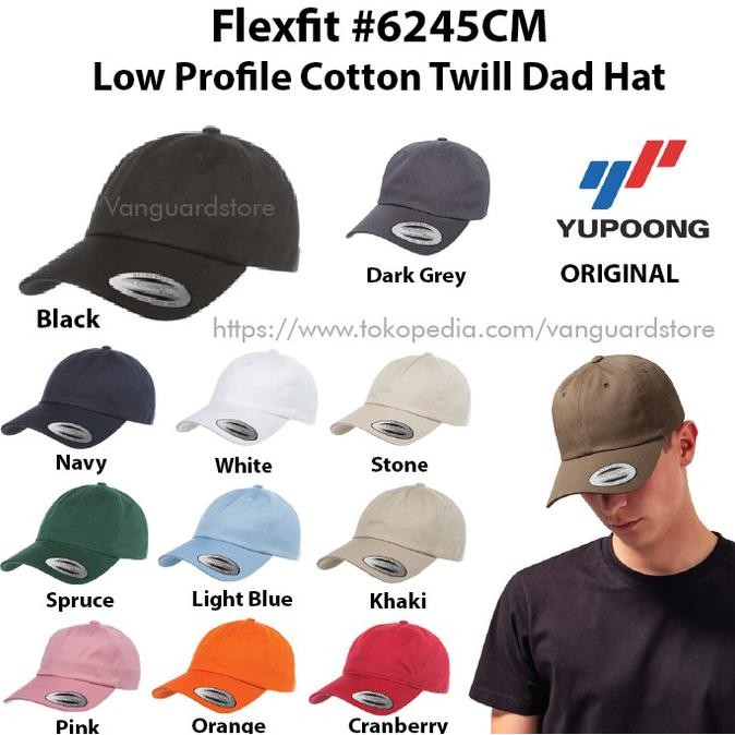TOPI SNAPBACK Topi Flexfit Low Profile Cotton Twill 6245CM Yupoong ORI